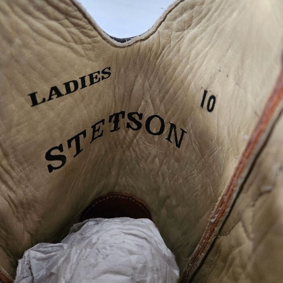 Women’s Tall Stetson Western Cowboy Boots Sz 10 - Picture 9 of 9